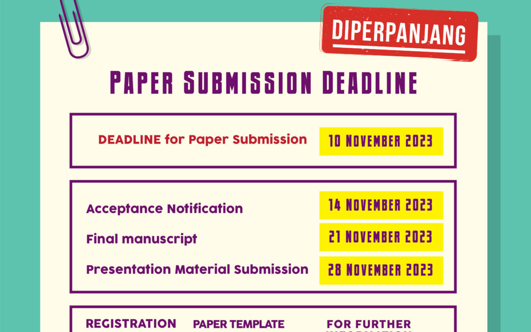 Paper Submission Deadline Diperpanjang!!